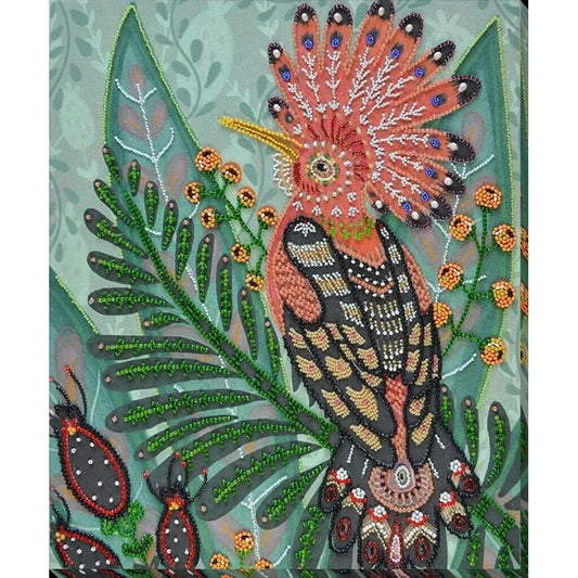 Bead Embroidery Kit Forest bird Beaded stitching Bead needlepoint Beading DIY