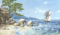 Bead Embroidery Kit Seascape DIY Bead needlepoint Beaded stitching