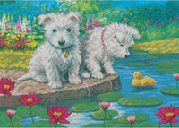 Bead Embroidery Kit Dogs DIY Beaded needlepoint Beaded stitching