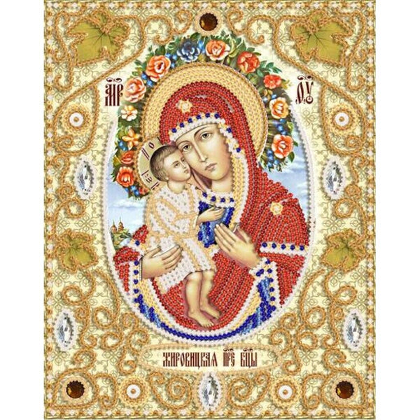 Bead Embroidery Kit Icon Mother of God Beaded stitching Beadwork DIY