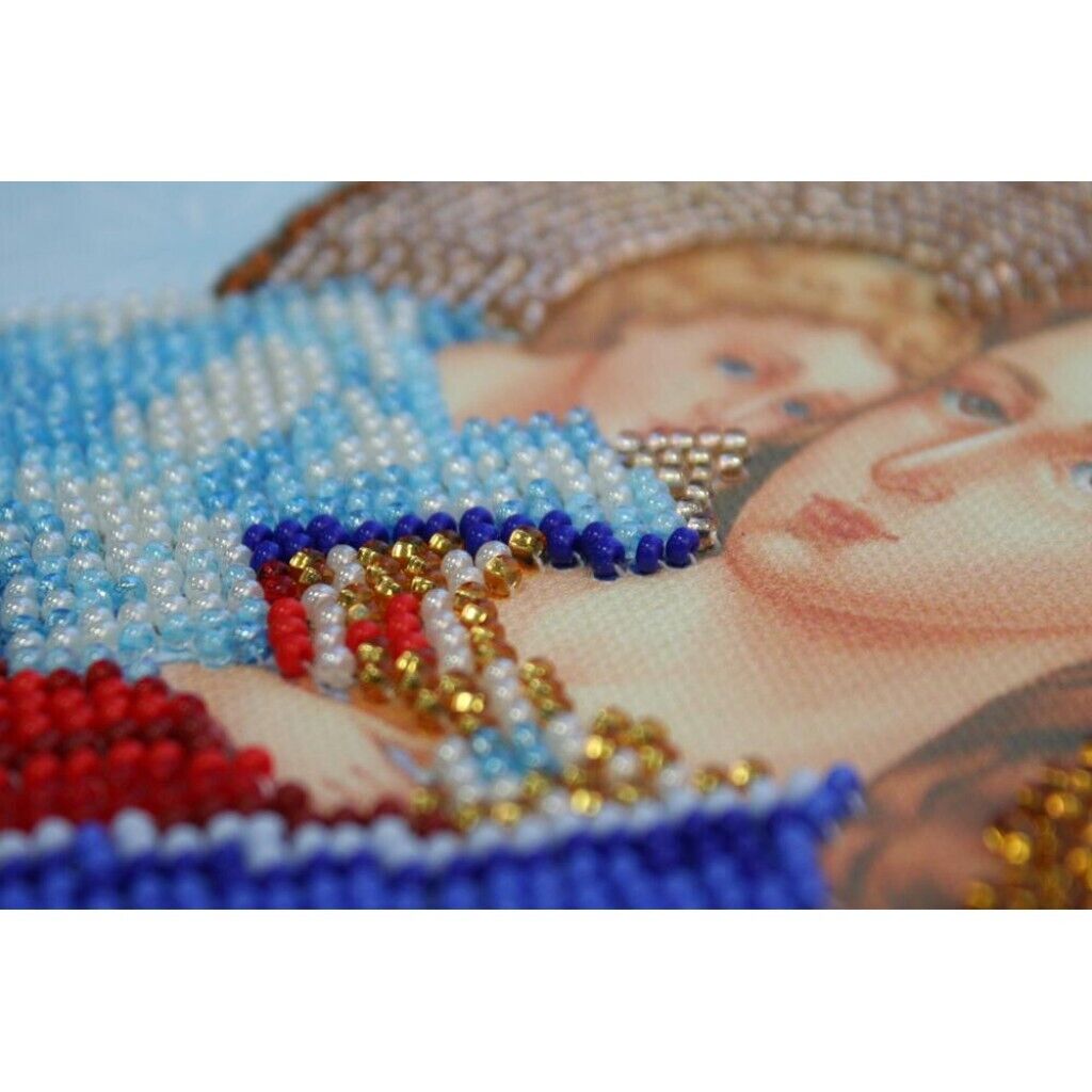 Bead Embroidery Kit Icon Virgin Mary Mother of God Beaded stitching DIY