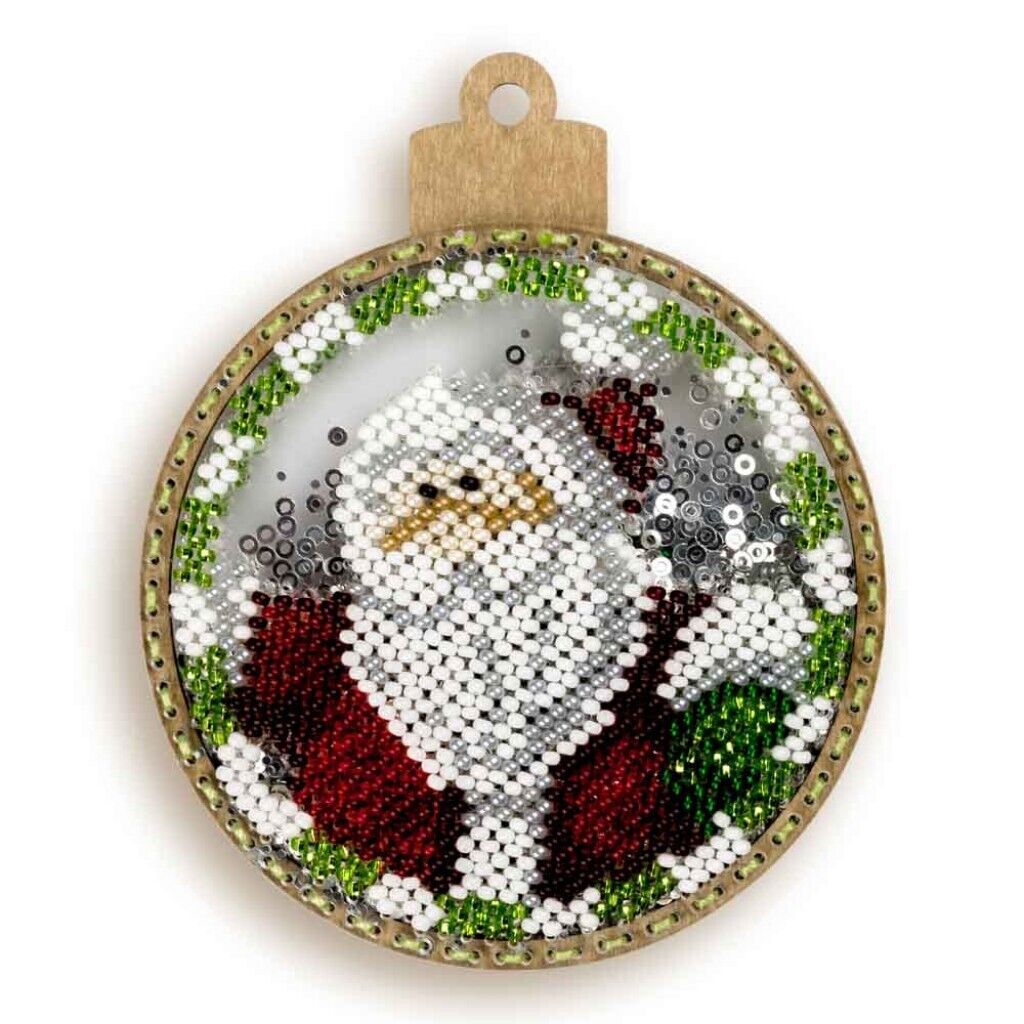 Bead Embroidery Kit on Plastic Snowman DIY Christmas tree toy