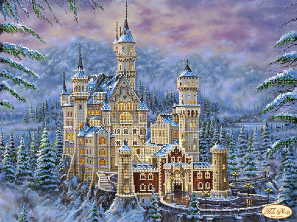 Bead Embroidery Kit Neuschwanstein Castle Bead needlepoint Beaded stitching DIY