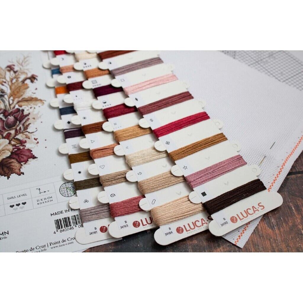 Counted Cross Stitch Kit Autumn birds Luca-S DIY Unprinted canvas