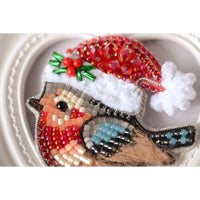 DIY Jewelry Making Beading kit Bullfinch Brooch Bead Embroidery Needlepoint