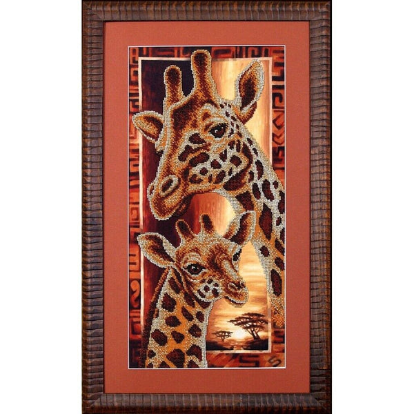 Bead Embroidery Kit Giraffes Bead needlepoint Bead stitching Beadwork DIY