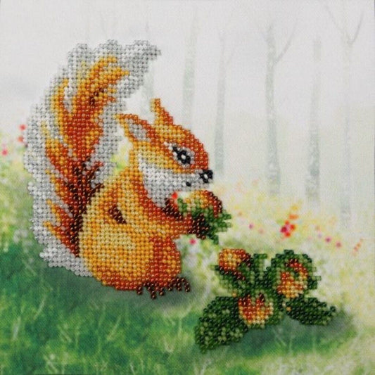 Bead Embroidery Kit Squirrel Bead needlepoint Bead stitching Beadwork DIY