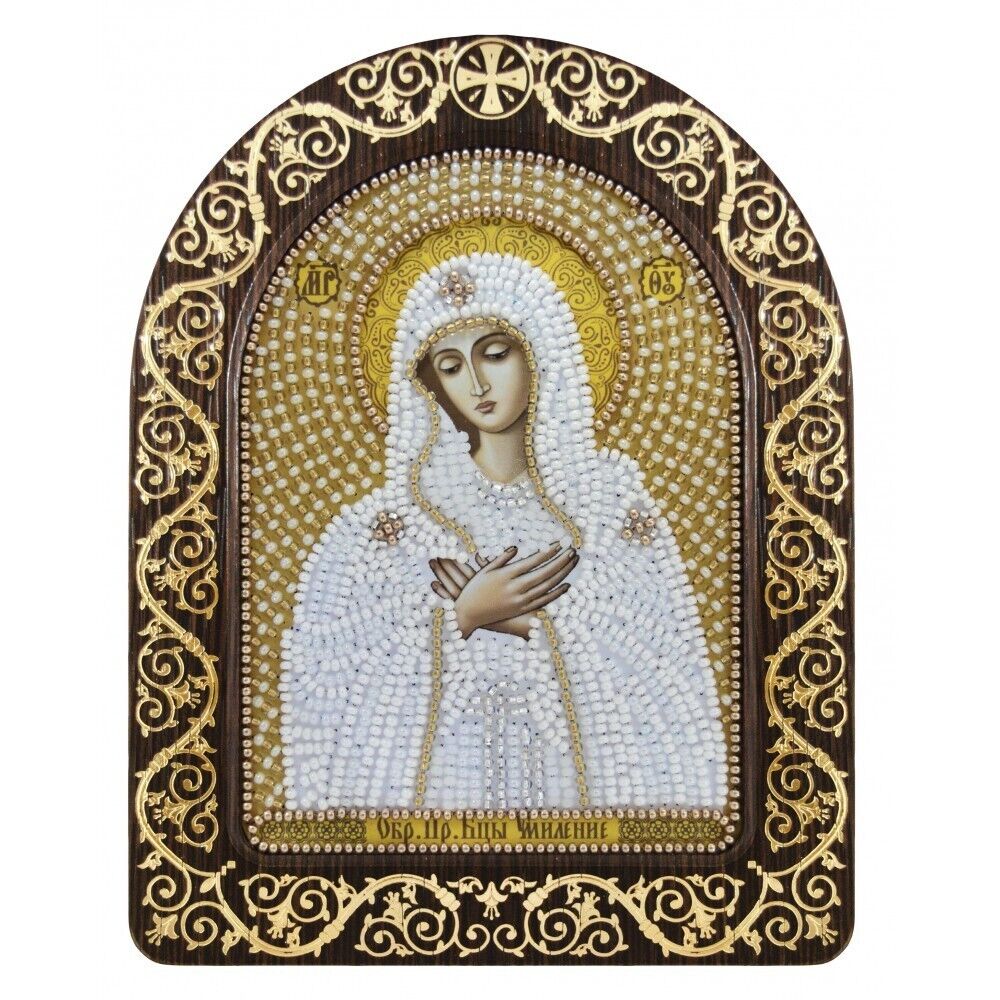 Bead Embroidery Kit Icon Virgin Mary Mother of God DIY Bead needlepoint Beadwork