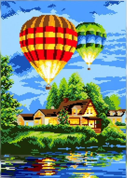 Full Bead Embroidery Kit Balloons DIY Beaded needlepoint Beaded stitching