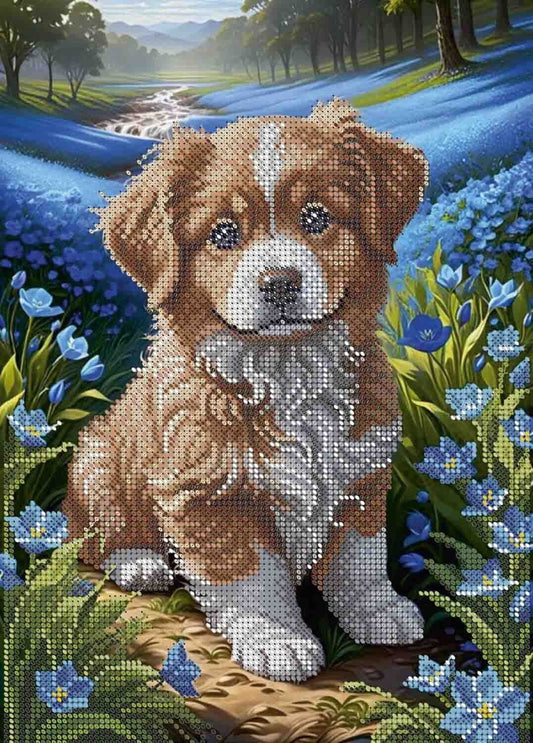 Bead Embroidery Kit Dog DIY Beaded needlepoint Beaded stitching