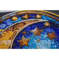 Bead Embroidery Kit Moon Beaded stitching Bead needlepoint Beadwork DIY