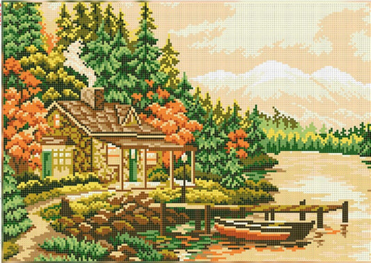 Full Bead Embroidery Kit In the forest DIY Beaded needlepoint Beaded stitching