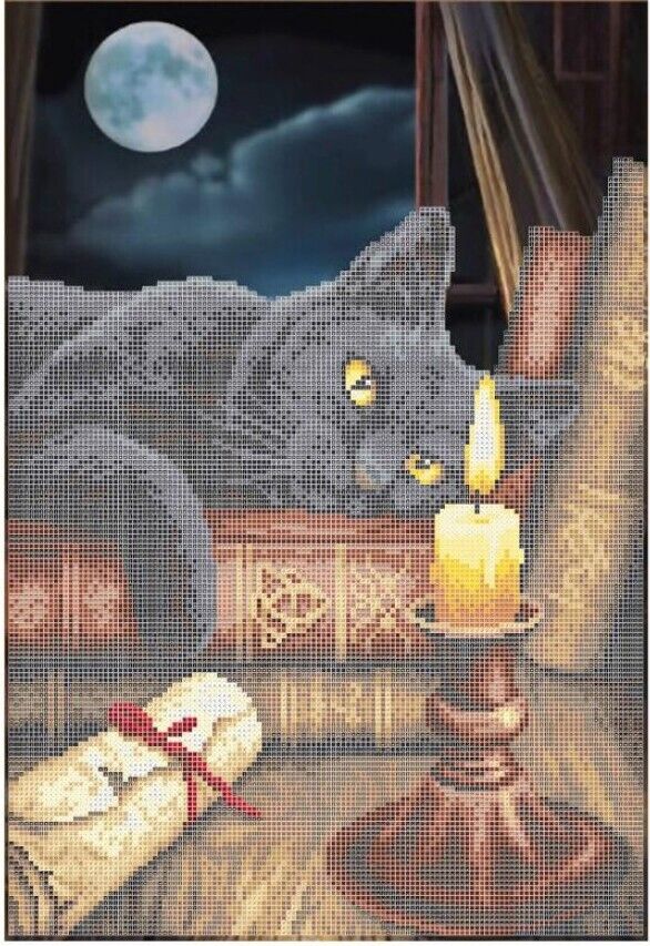 Bead Embroidery Kit Cat DIY Bead needlepoint Bead stitching