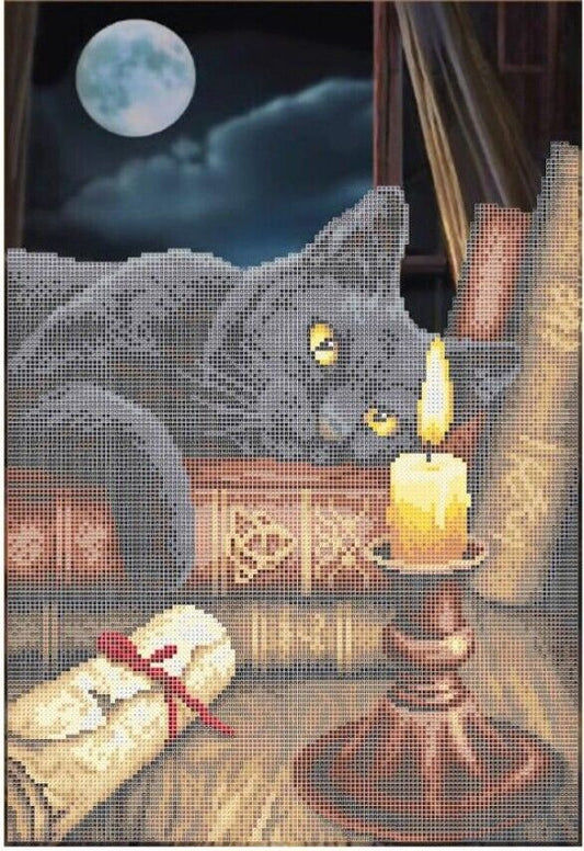 Bead Embroidery Kit Cat DIY Bead needlepoint Bead stitching