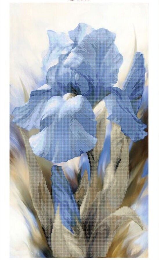 Bead Embroidery Kit Iris Flowers DIY Bead needlepoint Bead stitching