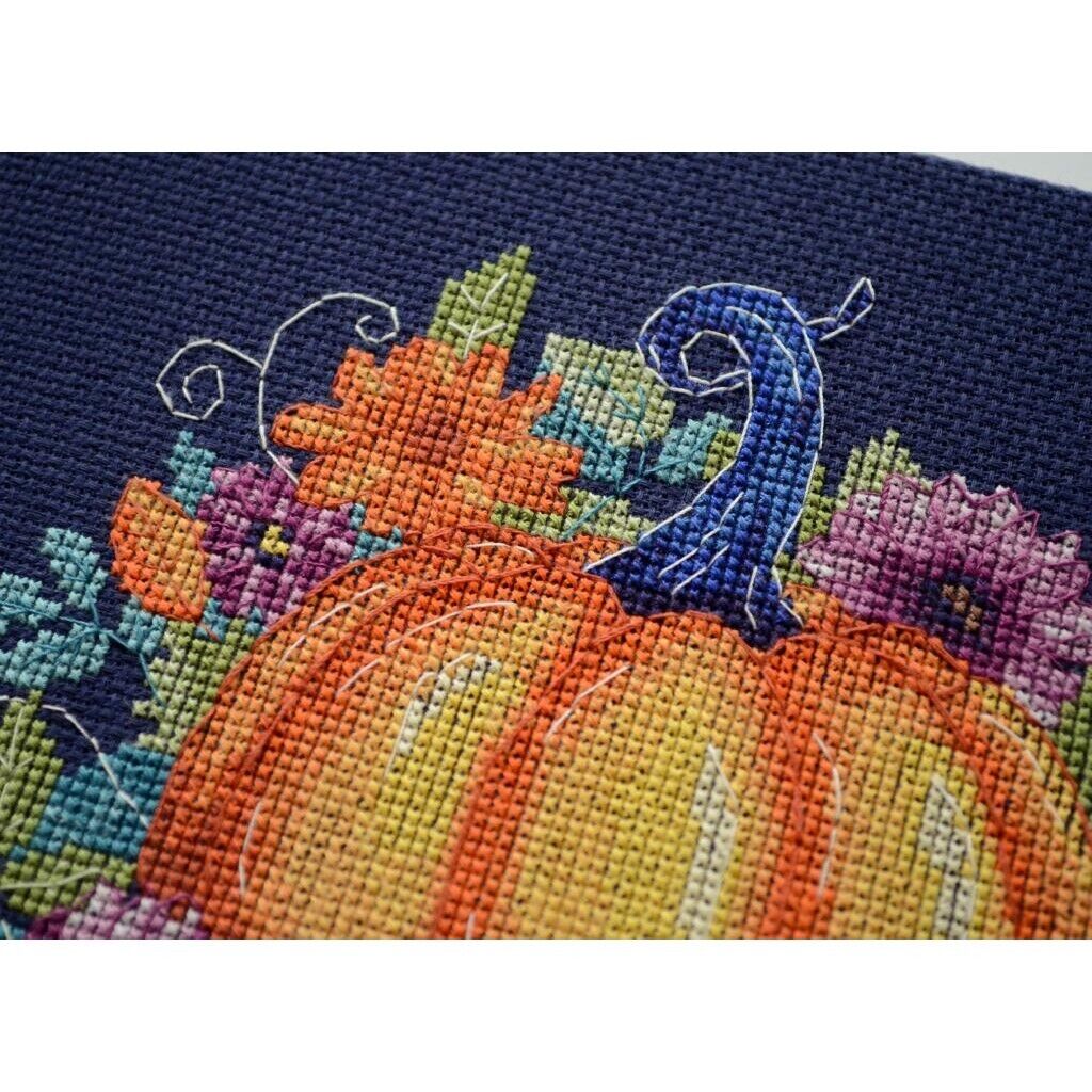 Counted Cross Stitch Kit Autumn pumpkin DIY Unprinted canvas