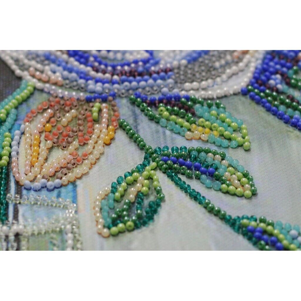 Bead Embroidery Kit Pastel bouquet Beadwork Bead needlepoint DIY