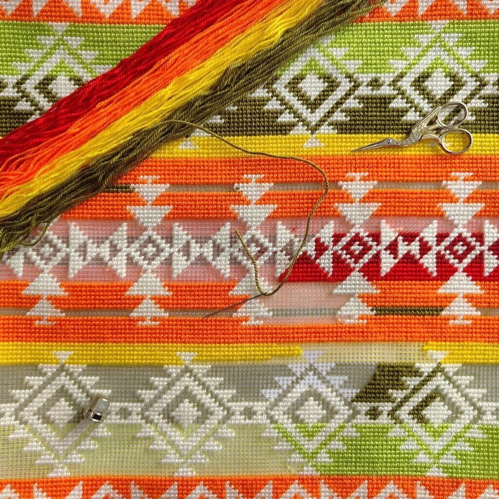 Tapestry Pillow Cover DIY kit "Guatemala" Needlepoint kit Printed canvas