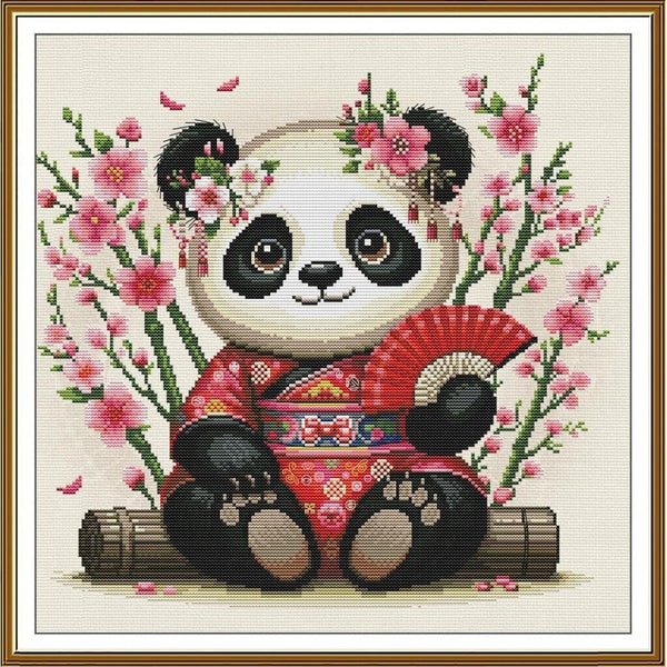 Counted Cross Stitch Kit Panda DIY Unprinted canvas