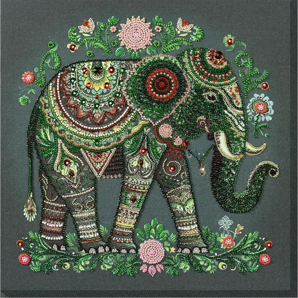Bead Embroidery Kit DIY Elephant Bead needlepoint Beadwork Beading