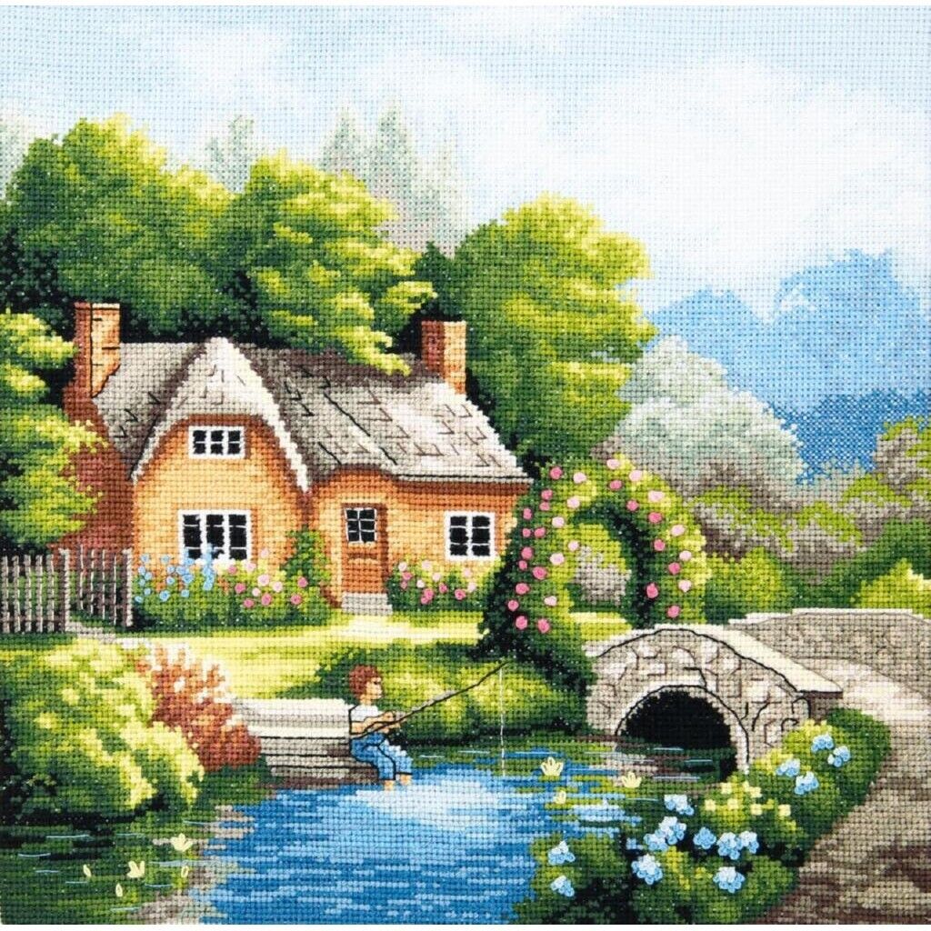 Counted Cross Stitch Kit Summer season DIY Unprinted canvas