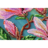 Bead Embroidery Kit Magnolia Flowers Beaded stitching Bead needlepoint DIY