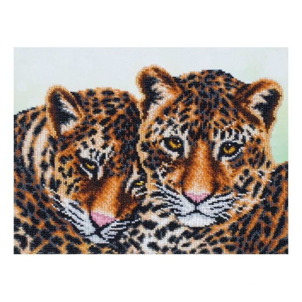 Bead Embroidery Kit Leopards Bead needlepoint Bead stitching Beadwork DIY