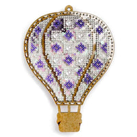 Bead Embroidery Kit on Plastic Purple balloon DIY Christmas tree toy