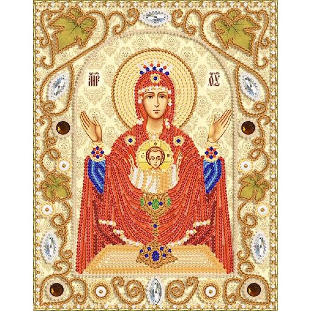 Bead Embroidery Kit Icon Mother of God Beaded stitching Beadwork DIY