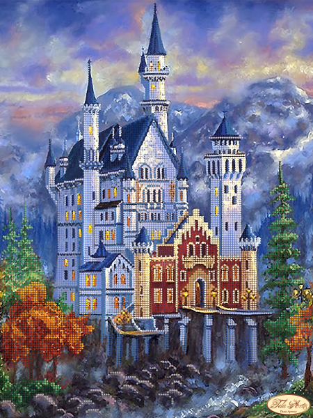 Bead Embroidery Kit Neuschwanstein Castle Bead needlepoint Beaded stitching DIY