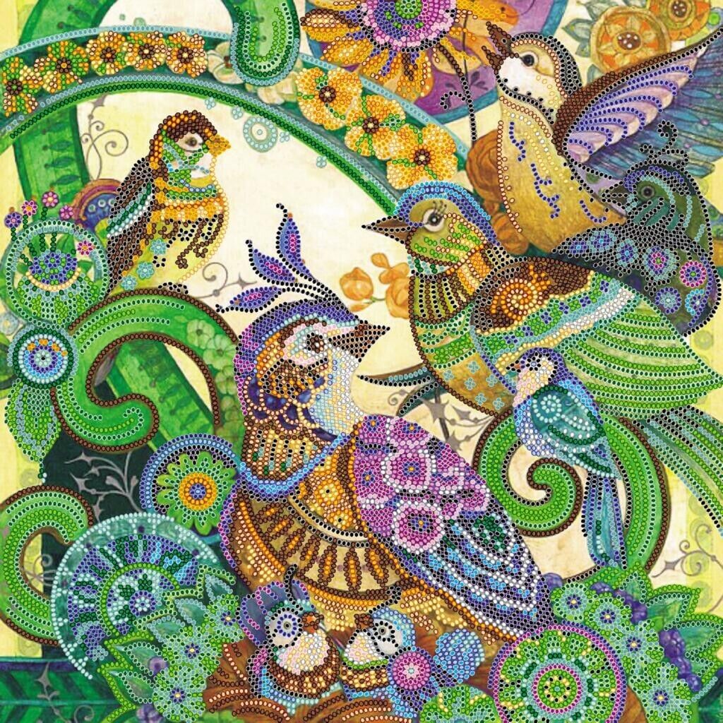 Bead Embroidery Kit Spring Birds Beaded stitching Bead needlepoint DIY