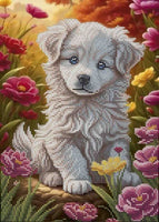 Bead Embroidery Kit Dog DIY Beaded needlepoint Beaded stitching