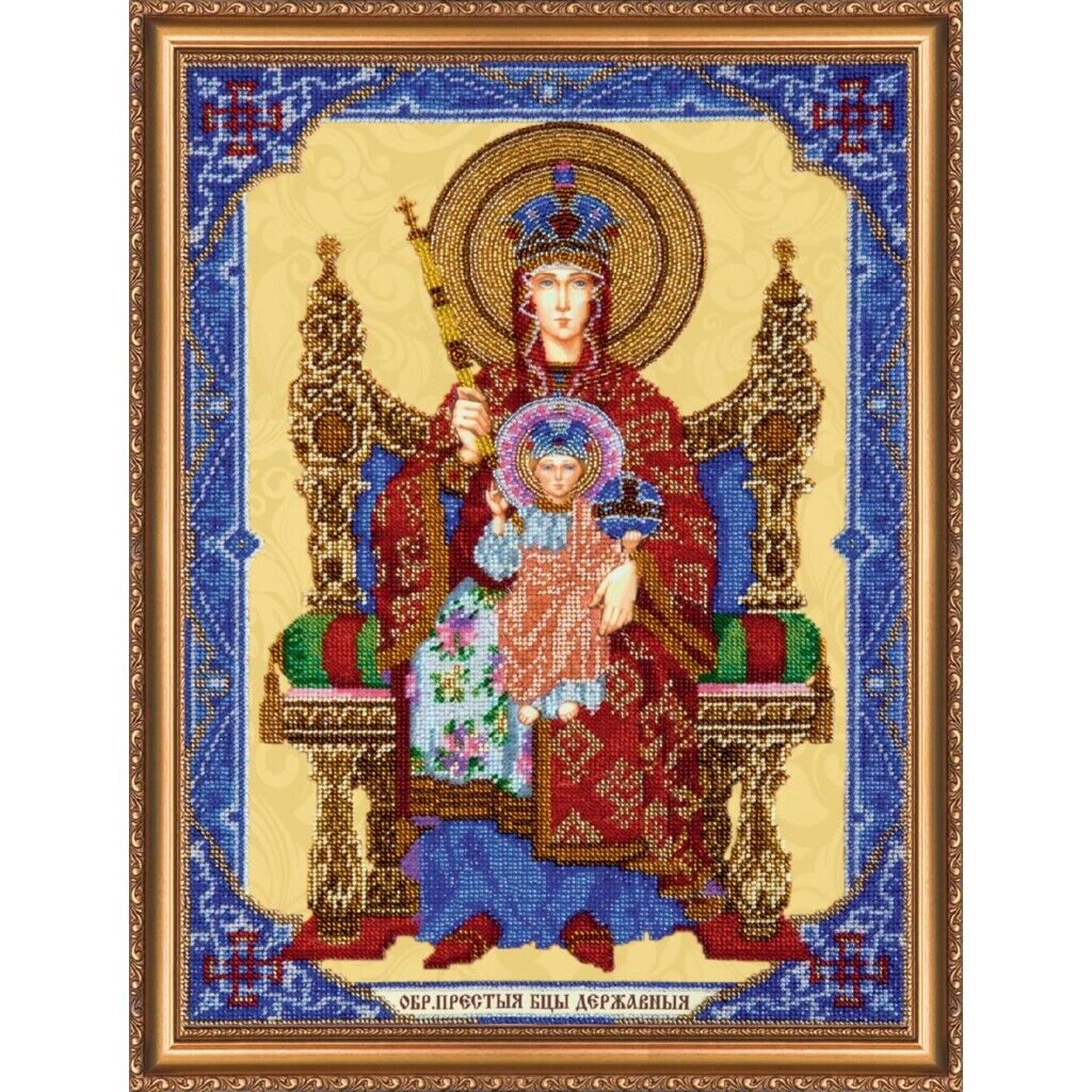 Bead Embroidery Kit Icon Virgin Mary Mother of God Beaded stitching DIY