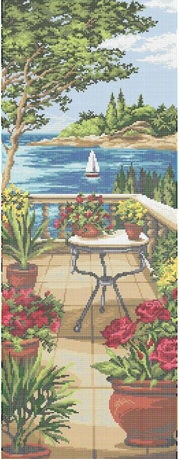 Full Bead Embroidery Kit On the terrace DIY Bead needlepoint Beaded stitching