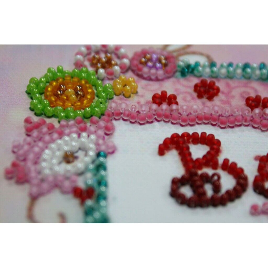 Bead Embroidery Kit Baked with love Beaded stitching Bead needlepoint DIY