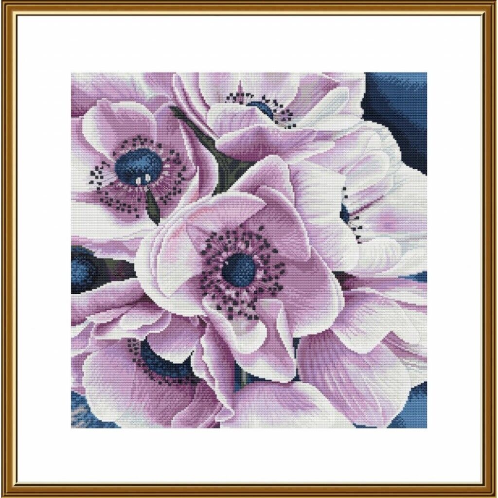 Counted Cross Stitch Kit Flowers DIY Unprinted canvas