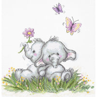 Counted Cross Stitch Kit Elephants Luca-S DIY Unprinted canvas