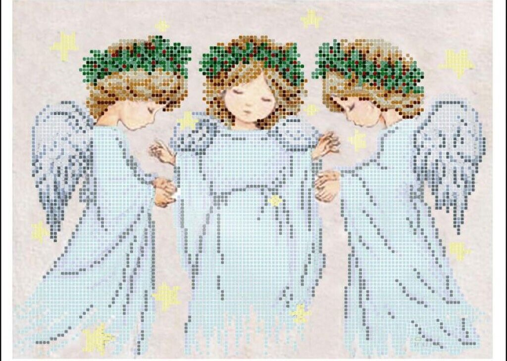 Bead Embroidery Kit Angels Bead needlepoint Bead stitching Beadwork DIY