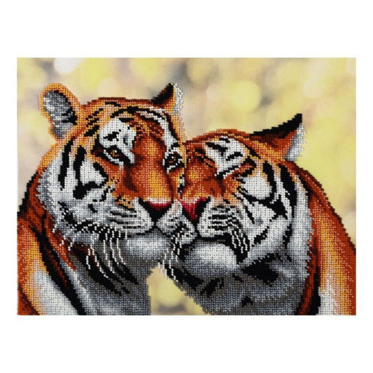 Bead Embroidery Kit Tigers Bead needlepoint Bead stitching Beadwork DIY