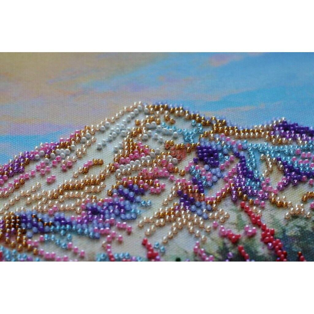 Bead Embroidery Kit Blooming Beaded stitching Bead needlepoint DIY