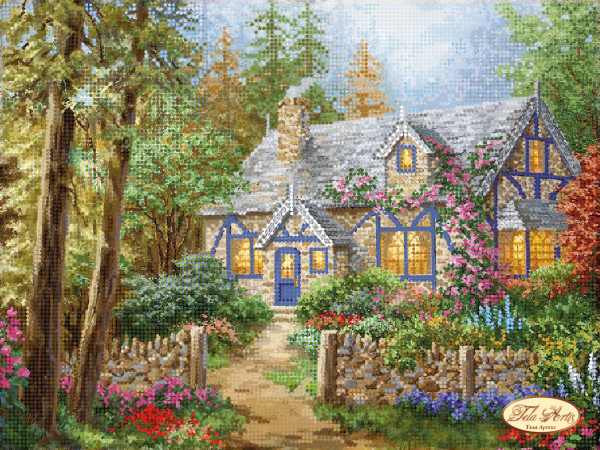 Bead Embroidery Kit Dream house Bead needlepoint Beaded stitching Beadwork DIY