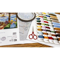 Counted Cross Stitch Kit Winter Lodge DIY Unprinted canvas