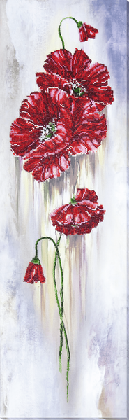 Bead Embroidery Kit Poppies Flowers Bead stitching Beadwork Bead needlepoint DIY