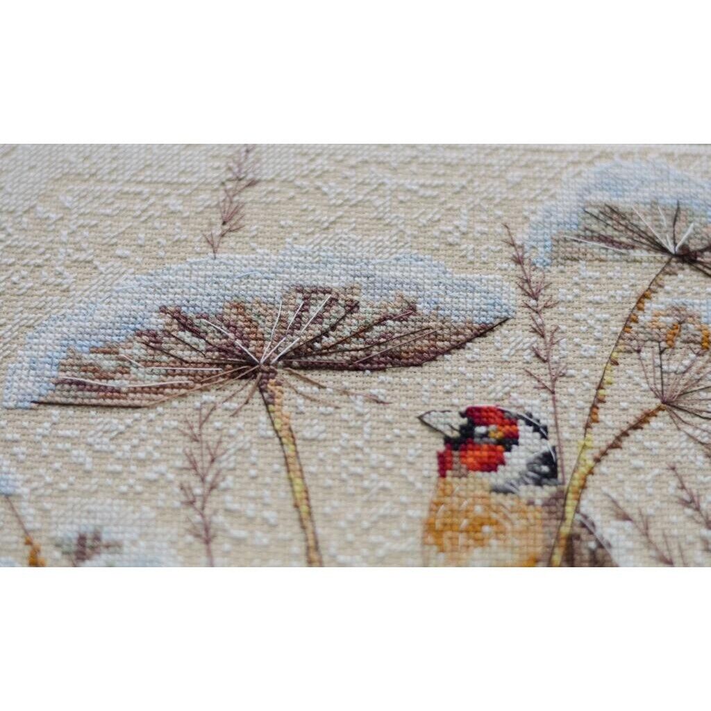 Counted Cross Stitch Kit Winter birds DIY Unprinted canvas