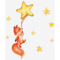 Counted Cross Stitch Kit Fox DIY Luca-S Unprinted canvas