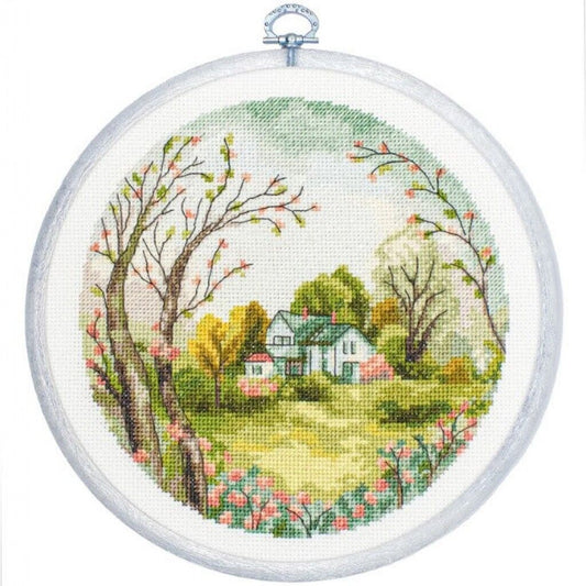 Counted Cross Stitch Kit Spring DIY Luca-S Unprinted canvas