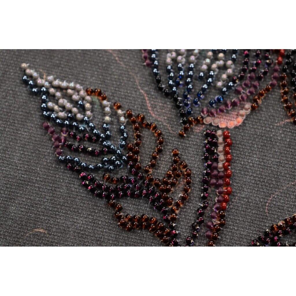 Bead Embroidery Kit Flower of the night Beaded stitching Bead needlepoint DIY