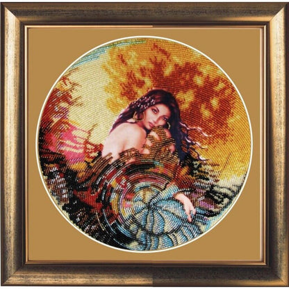 Bead Embroidery Kit Lady Esmeralda DIY Bead needlepoint Beadwork