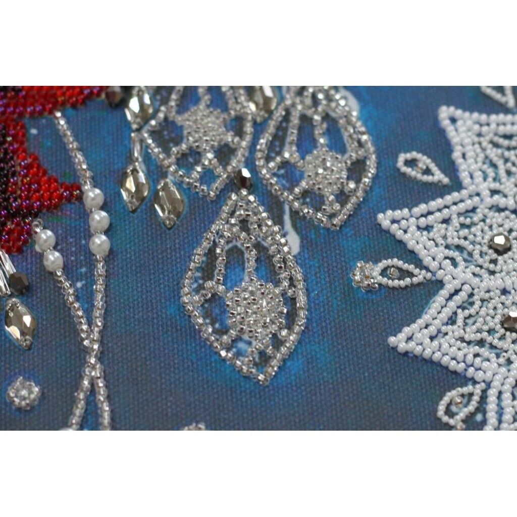 Bead Embroidery Kit Night flowers Beaded stitching Bead needlepoint Beadwork DIY