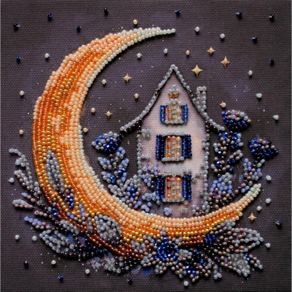 Bead Embroidery Kit Magic of the night sky Beaded stitching Bead needlepoint DIY